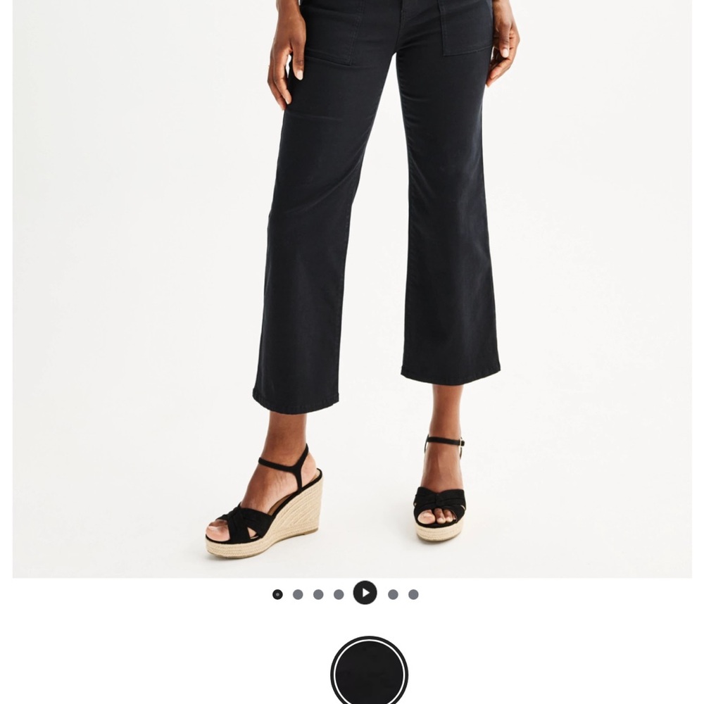 NWT Draper James Black Flat Front Wide-Leg Pants. See pic for length. SZ6